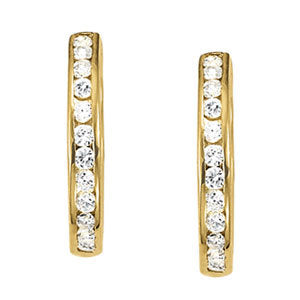 18K White Gold Diamond Fashion Hoop Earrings