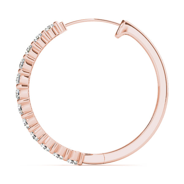 18K Rose Gold Round Diamond Fashion Earrings