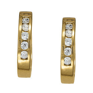 Platinum Diamond Fashion Hoop Earrings - 1/2 CT Total