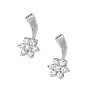 White Gold 1/8 CT Diamond Fashion Stud Earrings