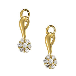 14K White Gold Round Diamond Fashion Earrings