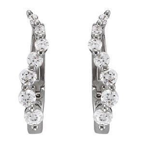 Platinum White Diamond Journey Earrings