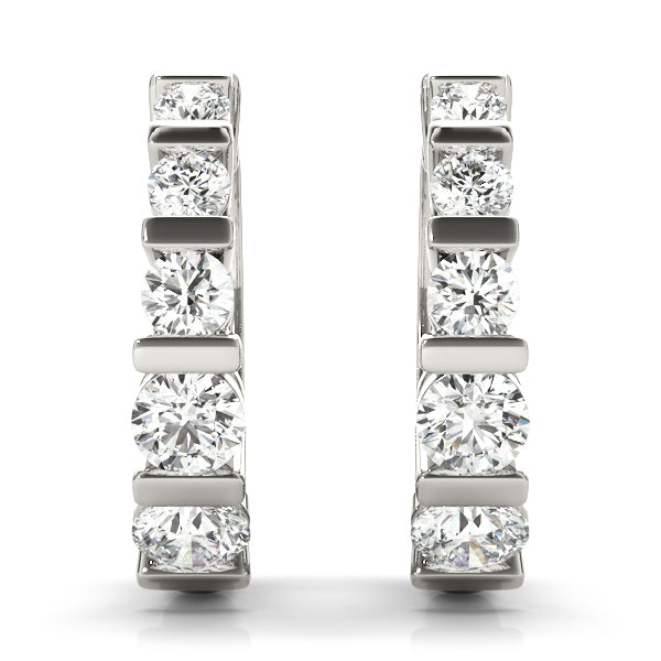 Platinum Diamond Fashion Hoop Earrings 0.21ctw