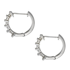 18K White Gold Round Diamond Fashion Earrings