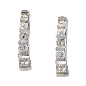 14K White Gold Round Diamond Fashion Earring Set