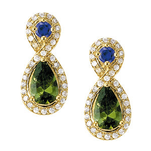 14K White Gold Round Diamond Fashion Earrings