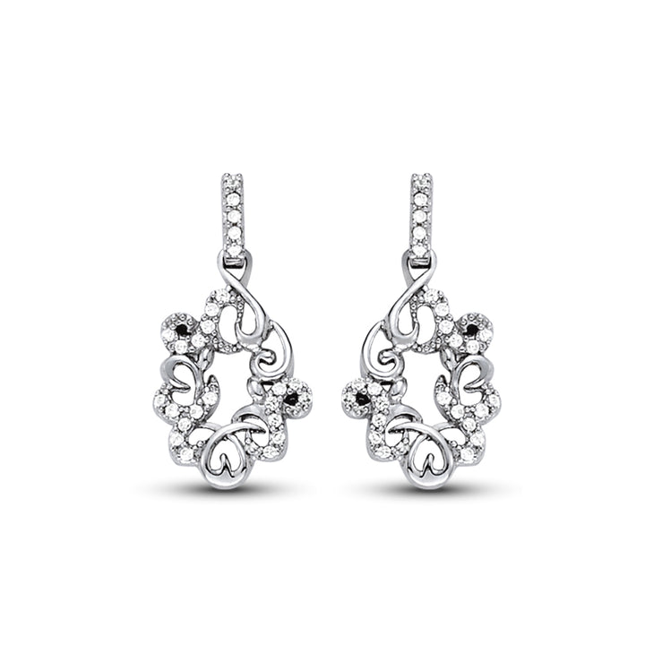 14K White Gold Diamond Fashion Earrings