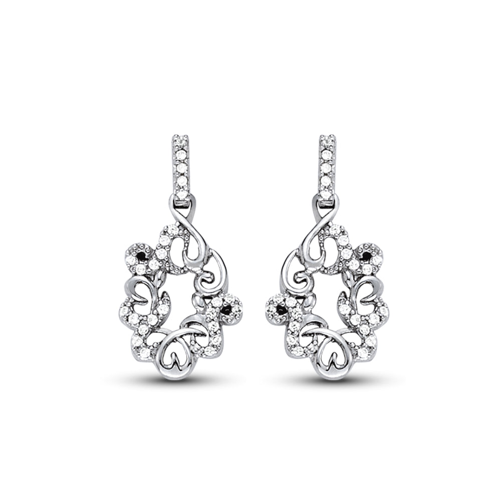 14K White Gold Diamond Fashion Earrings