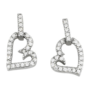14K White Gold Diamond Fashion Earrings