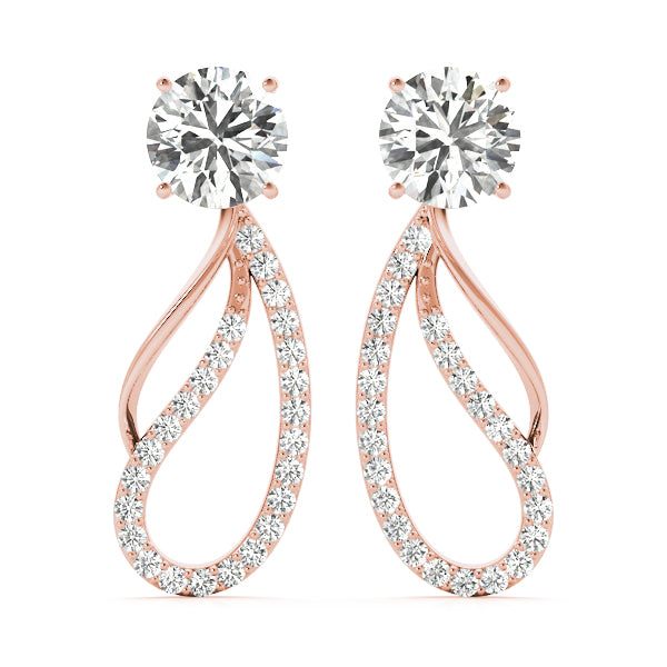 18K Rose Gold Diamond Fashion Earrings