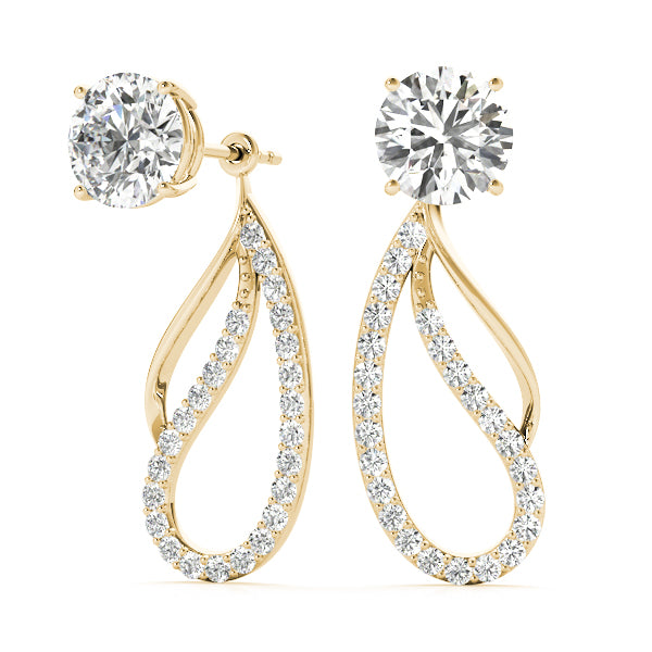 18K Yellow Gold Diamond Fashion Earrings