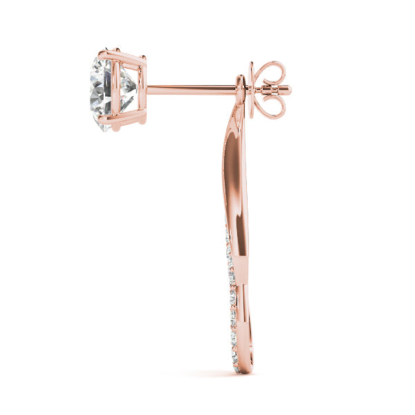 18K Rose Gold Diamond Fashion Earrings