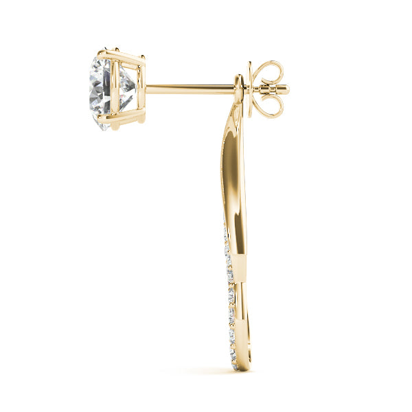 18K Yellow Gold Diamond Fashion Earrings