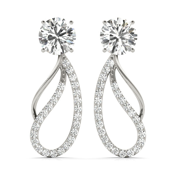 18K White Gold Diamond Fashion Earrings