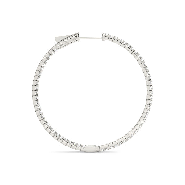 White Gold 1/5 CT Diamond Inside Out Hoop Earrings