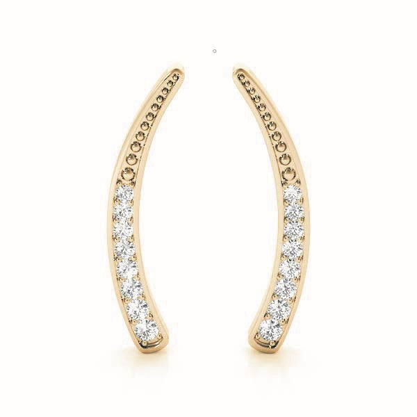 14K Yellow Gold Round Diamond Fashion Earrings