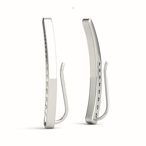 14K White Gold Round Diamond Fashion Earrings