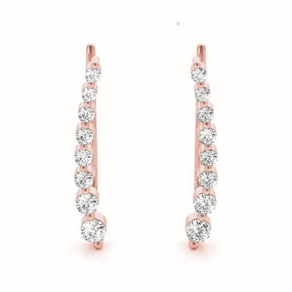 18K Rose Gold Diamond Fashion Earrings