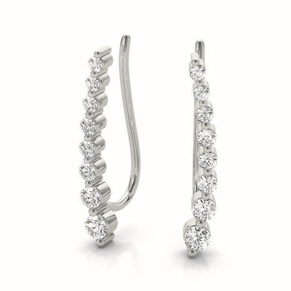 18K White Gold Diamond Fashion Earrings