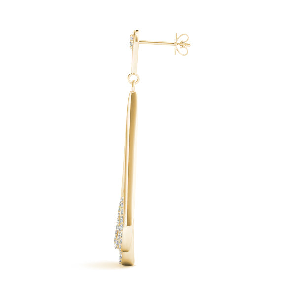 14K Yellow Gold Diamond Cluster Fashion Earrings