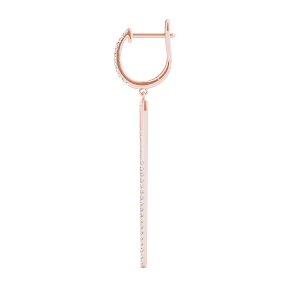 18K Rose Gold Diamond Fashion Earrings