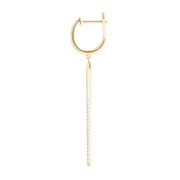 18K Yellow Gold Round Diamond Fashion Earrings