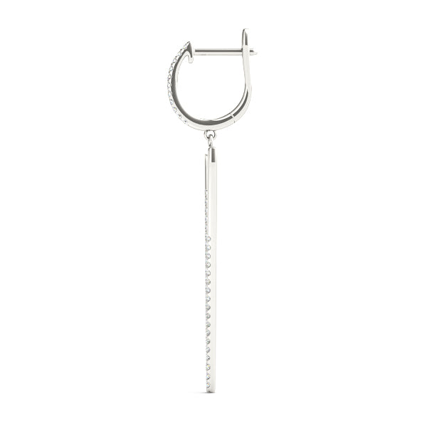 14K White Gold Round Diamond Fashion Earrings