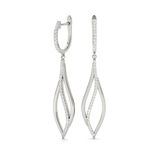 18K White Gold Multi-Diamond Fashion Earrings