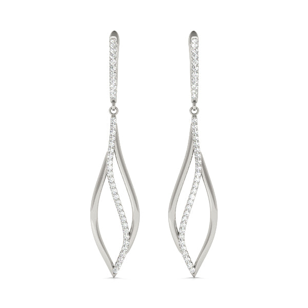 14K White Gold Diamond Fashion Earrings