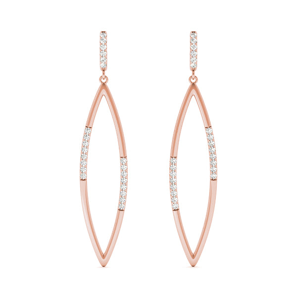 18K Rose Gold Diamond Fashion Earrings