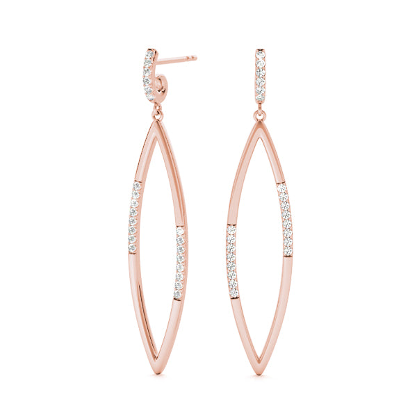 18K Rose Gold Diamond Fashion Earrings