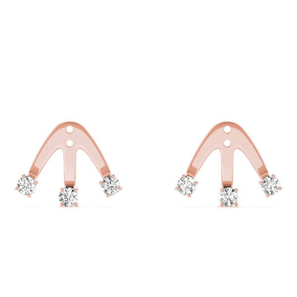 18K Rose Gold Diamond Fashion Earrings