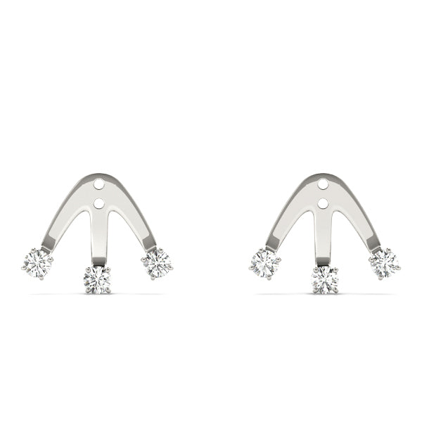 Platinum White Diamond Fashion Stud Earrings