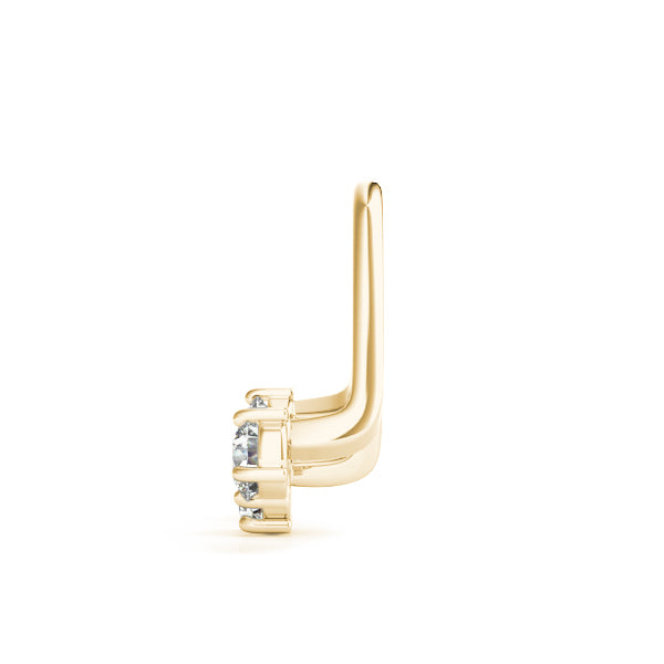 18K Yellow Gold Round Diamond Fashion Earrings