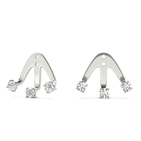 Platinum White Diamond Fashion Stud Earrings