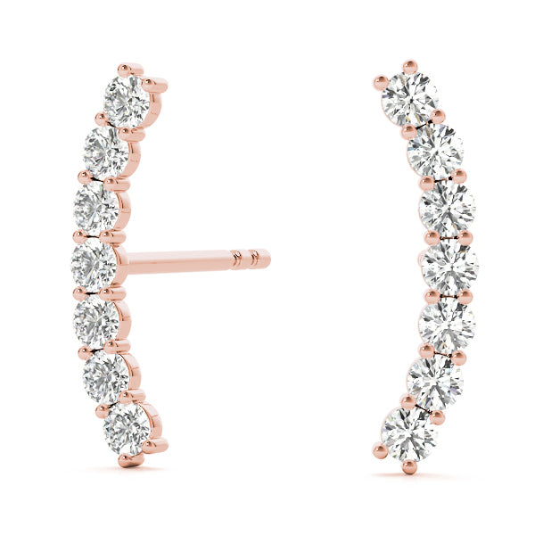 18K Rose Gold Diamond Fashion Earrings