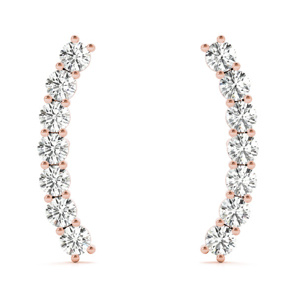 18K Rose Gold Diamond Fashion Earrings