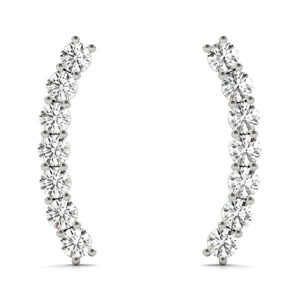 18K White Gold Diamond Fashion Earrings