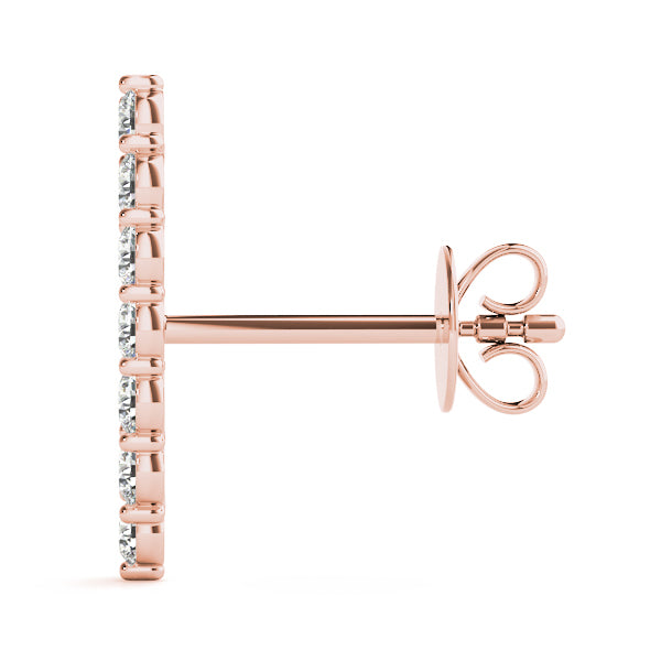 18K Rose Gold Diamond Fashion Earrings