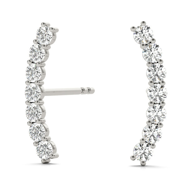 Platinum White Diamond Fashion Stud Earrings