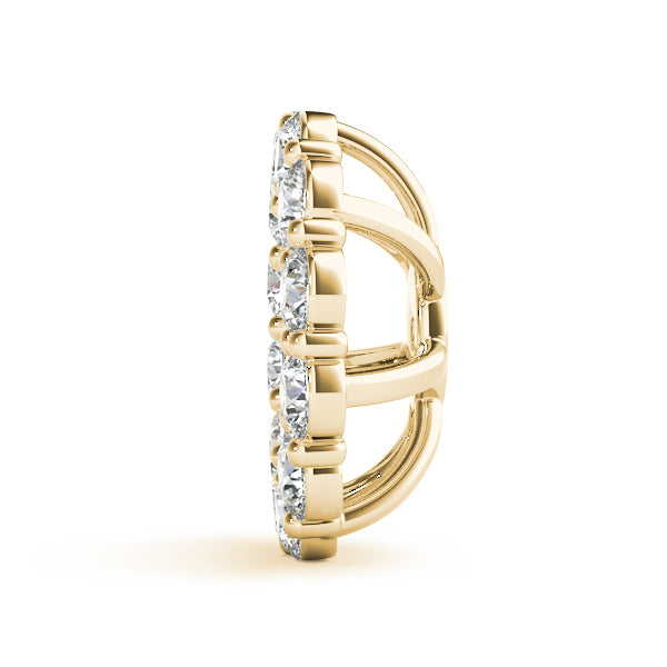 18K Yellow Gold Round Diamond Fashion Earrings