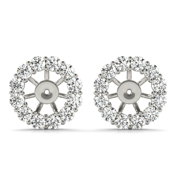 Platinum White Diamond Fashion Earring Jackets