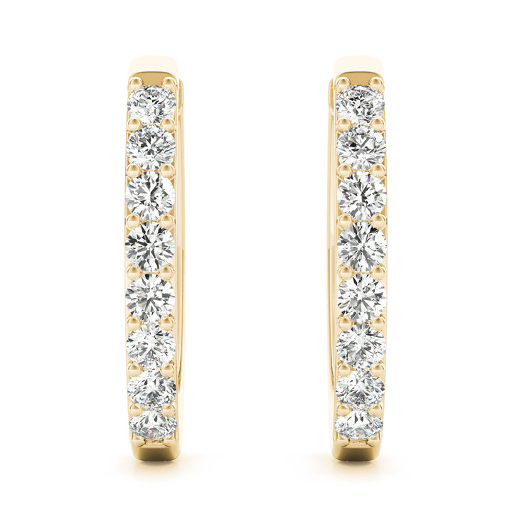 14K Yellow Gold Round Diamond Fashion Earrings