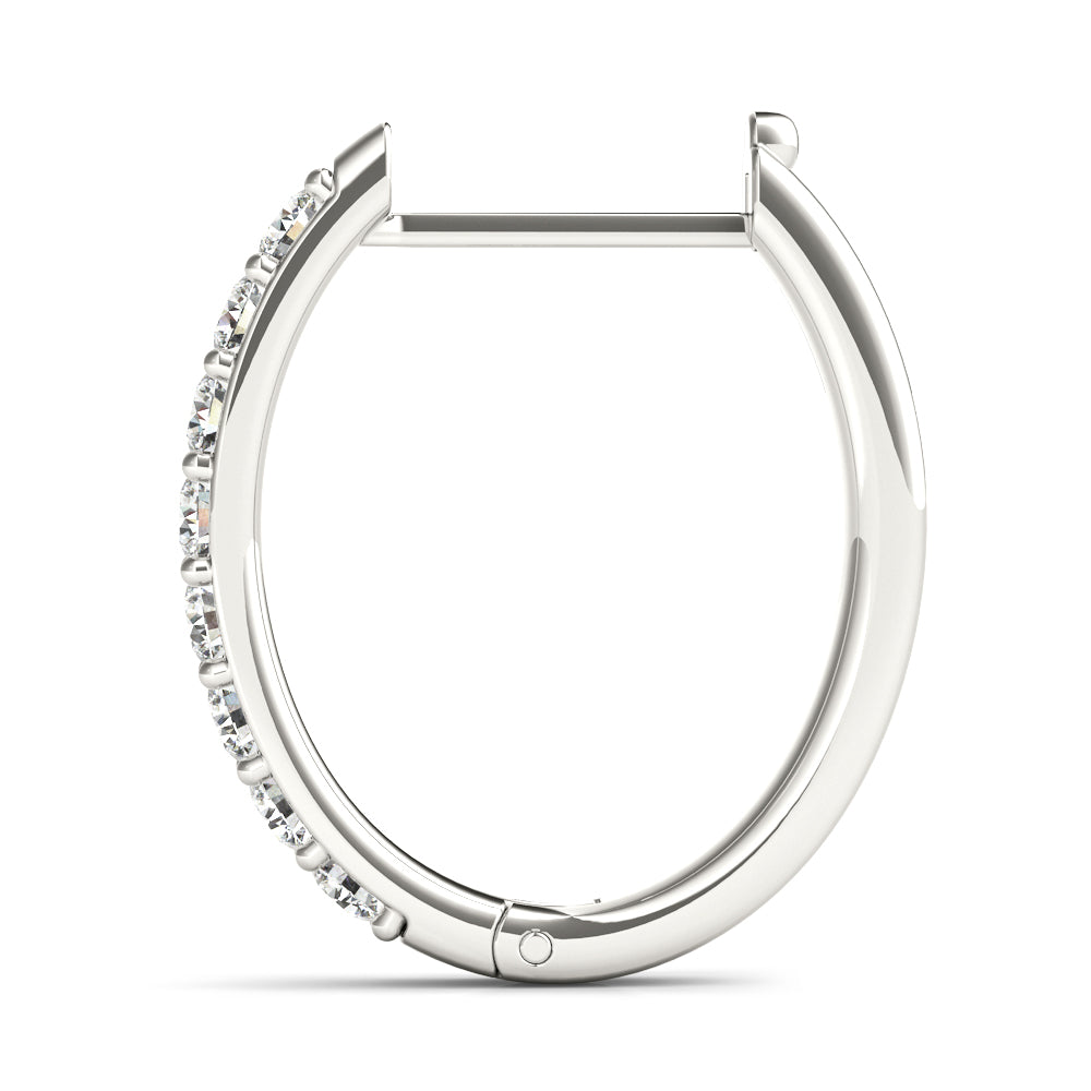 Platinum Diamond Accent Hoop Earrings
