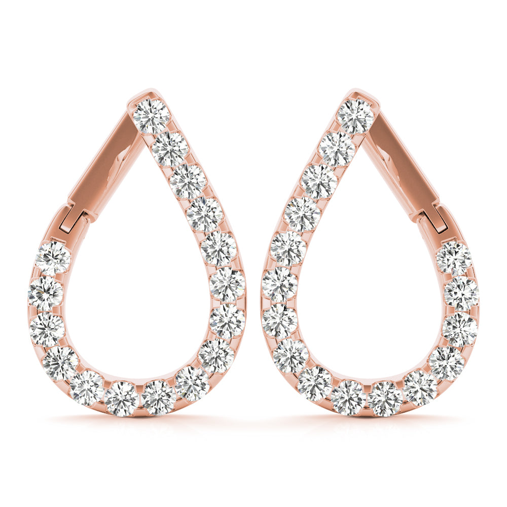 18K Rose Gold Multi-Diamond Fashion Earrings