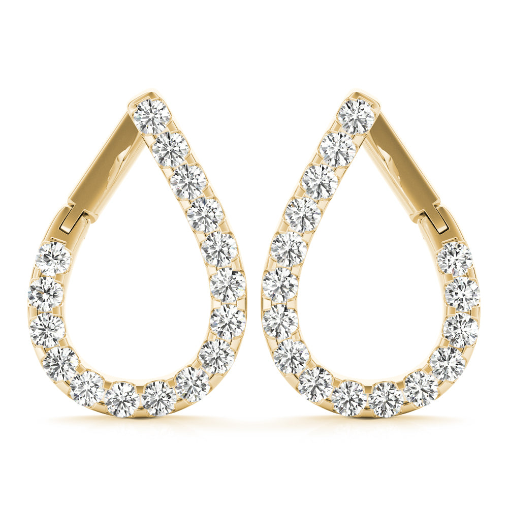 18K Yellow Gold 1/3 ct Diamond Fashion Earrings