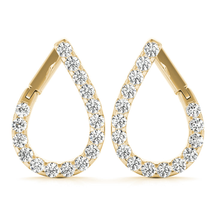 18K Yellow Gold 1/3 ct Diamond Fashion Earrings