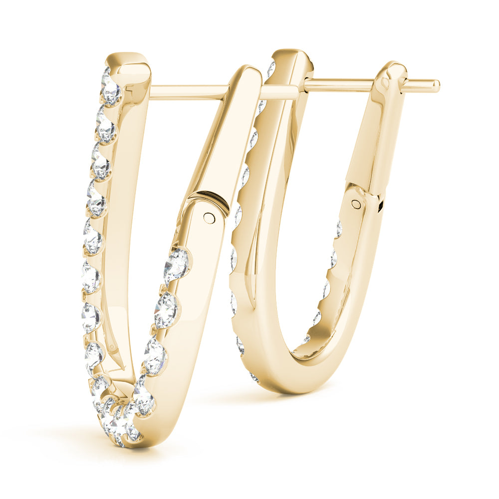 18K Yellow Gold 1/3 ct Diamond Fashion Earrings