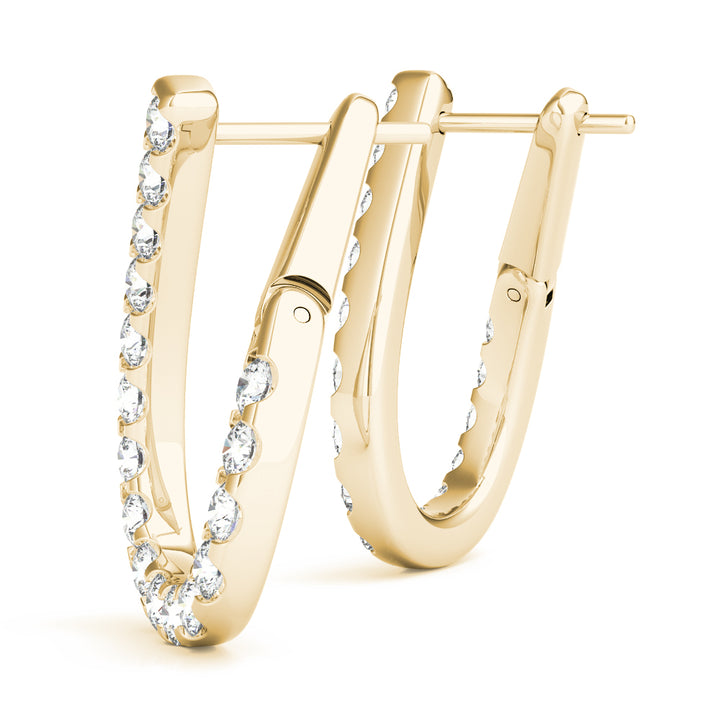 18K Yellow Gold 1/3 ct Diamond Fashion Earrings