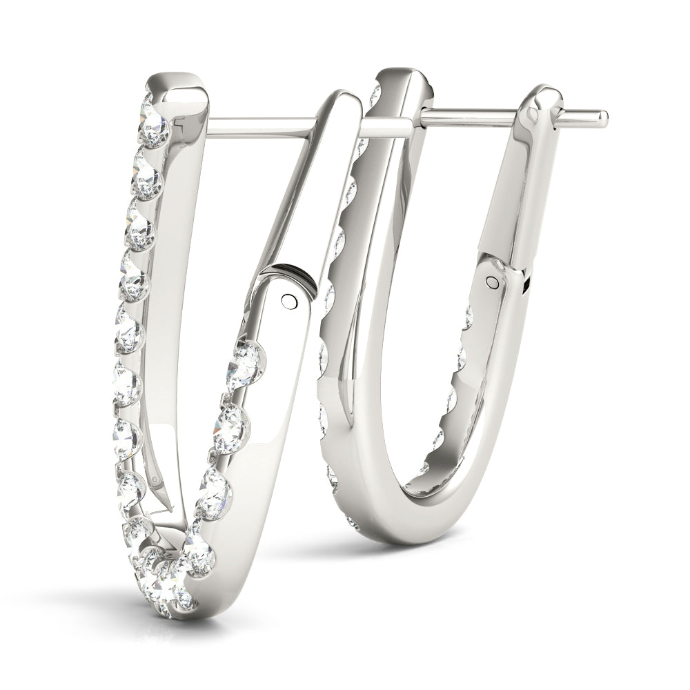 Platinum Round Diamond Fashion Drop Earrings